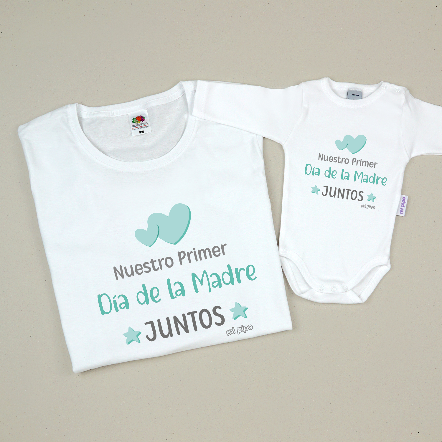Pack 2 Prendas Mamá Nuestro primer día de la madre juntos 1 pack prendas mamá