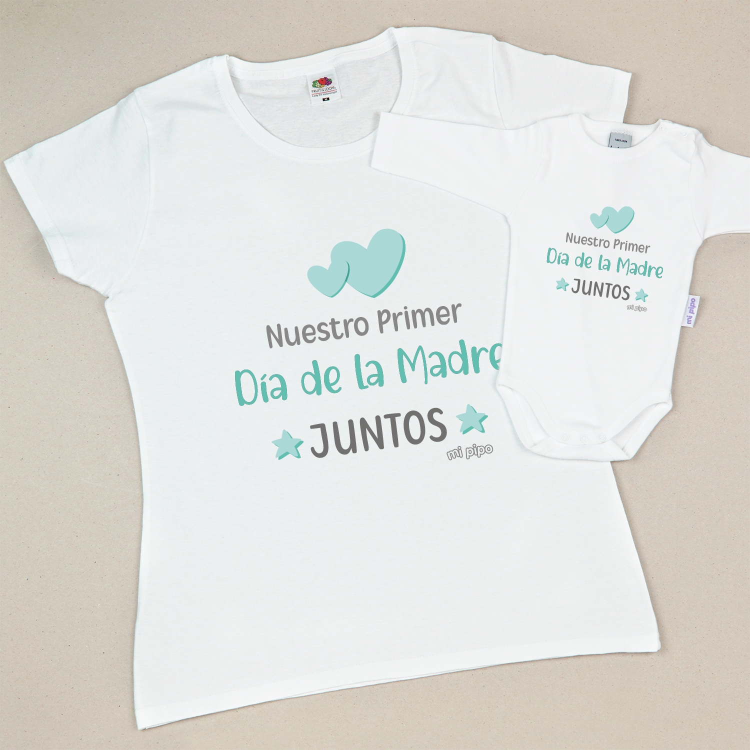 Pack 2 Prendas Mamá Nuestro primer día de la madre juntos 4 pack camiseta mamá
