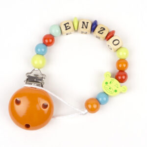 Chupetero de Madera Personalizado Osito Multicolor
